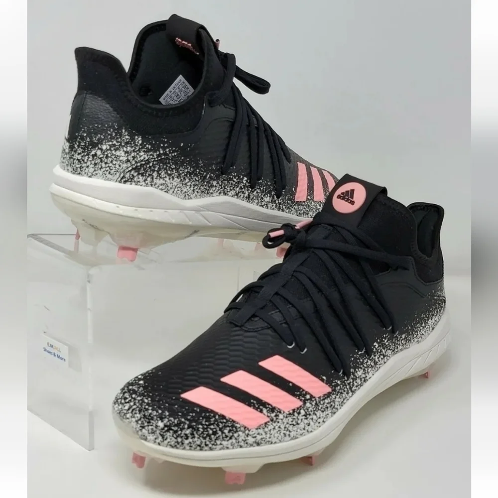 Adidas Adizero Grail Stick Baseball Cleats Black White Pink Mens Sz 13.5 New
